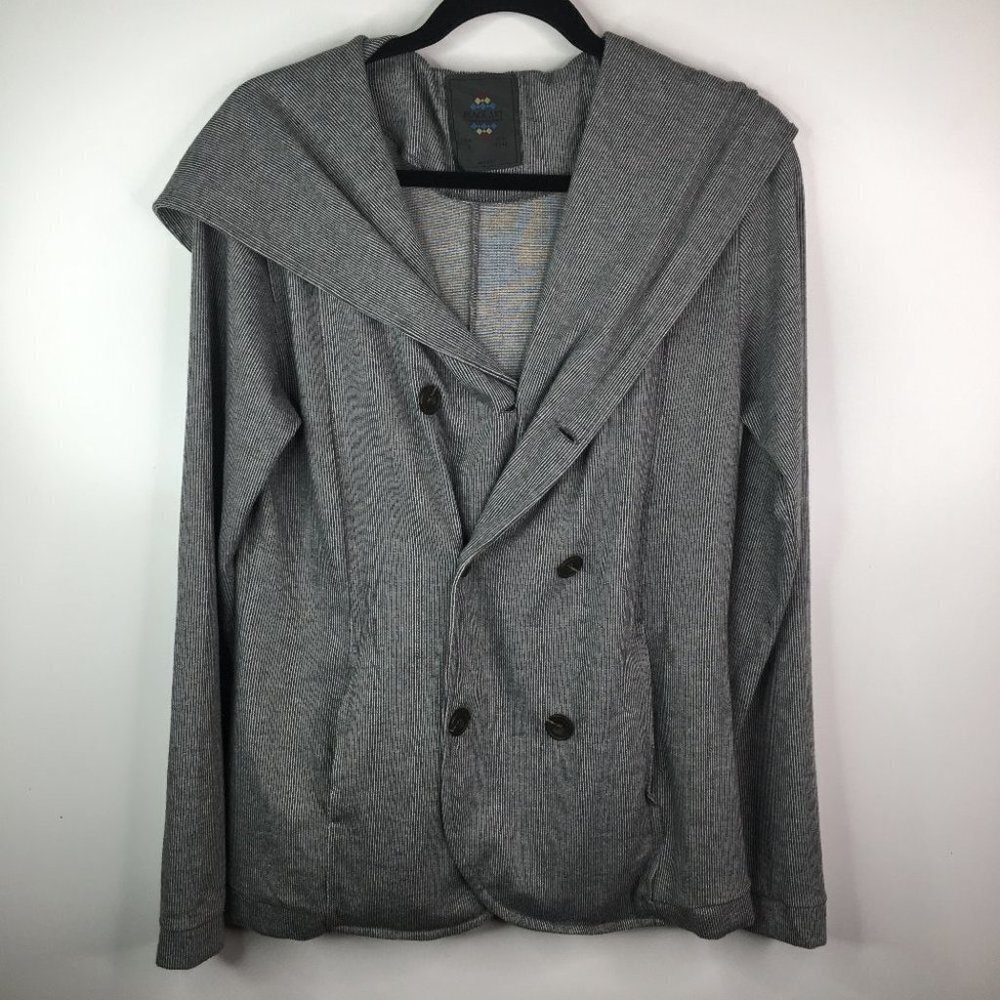 Black Art Jacket Stripped Gray White Hoodie